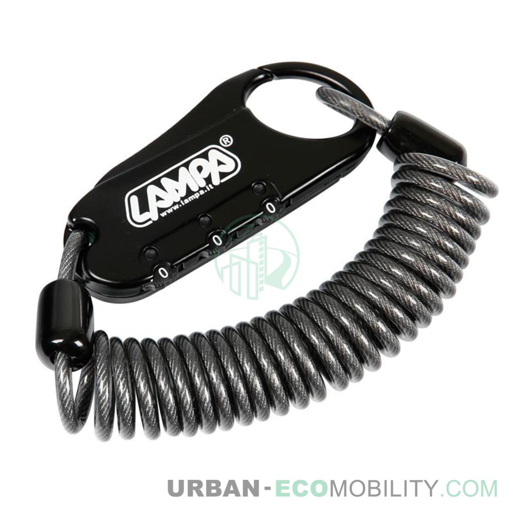 Raptor, cadenas antivols avec cadenas en spirale - 150 cm - LAMPA