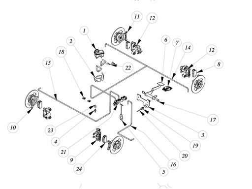 [TAZ ZZ2711089SN01] Étrier avant gauche avec plaquettes - TAZZARI